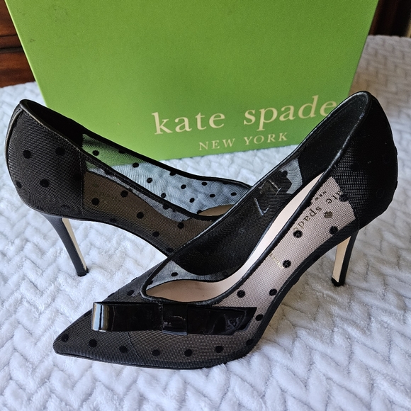 Kate Spade NY Lasalle Polka Dot Mesh Heels Size 6.5M - Picture 11 of 14